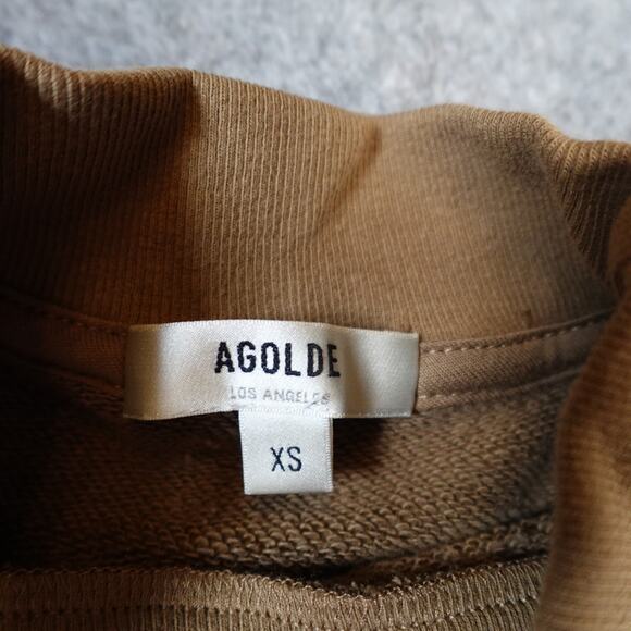 AGOLDE Sweater Womens Extra Small NWT Folded Sleeve Sweatshirt Serpentine Crew - Picture 4 of 11